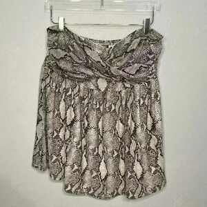 Torrid Snake Print Strapless Babydoll Blouse Top 2 2X 18/20
